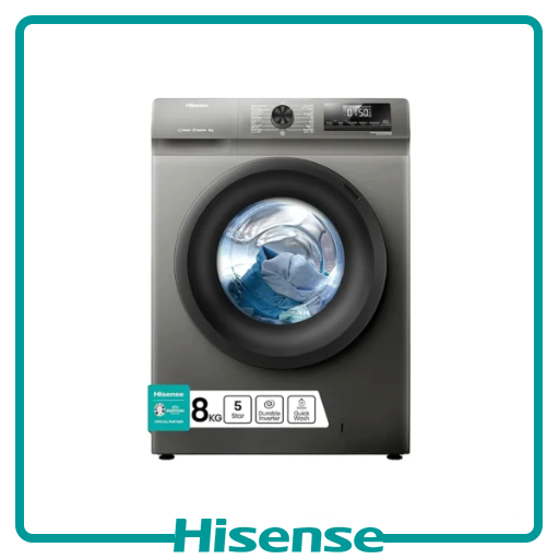 ماشین لباسشویی ۸ کیلوگرم هایسنس مدل WFQP8012GTS رنگ خاکستری